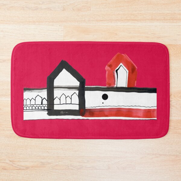 Item preview, Red, Black Houses No.: 03 on Deep Magenta Board "Paper Drawings/Paintings"  designed and sold by Istvan Ocztos.
