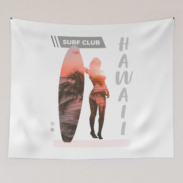 Item preview, Surf Club Hawaii - Surfer girl designed and sold by PaulSDesign.