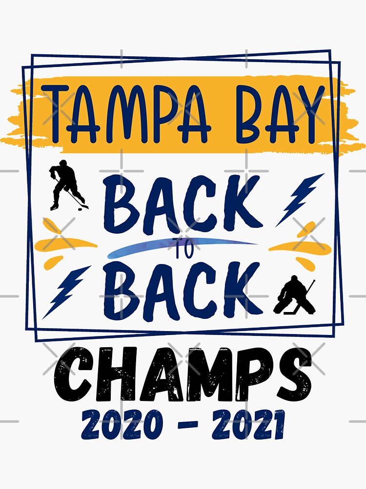 Thumbnail 3 of 3, Sticker, Tampa Bay Champions, Back To Back Champs, Hockey Champions designed and sold by shirtcrafts.