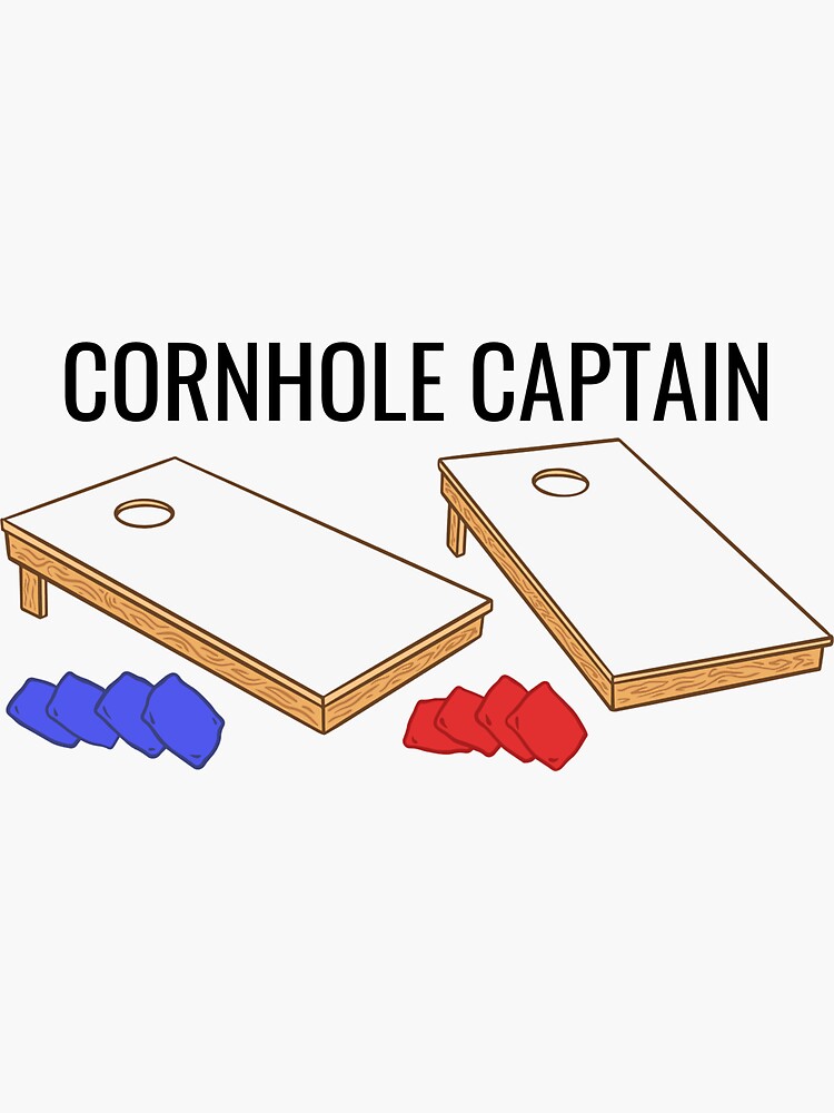 "Cornhole Captain Summer Games Bags Baggo Boards Fun" Sticker