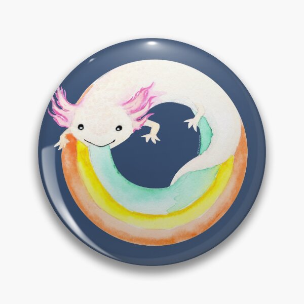 Item preview, Leucistic Pink Axolotl Watercolor Rainbow Dot designed and sold by Casey Wilkinson.