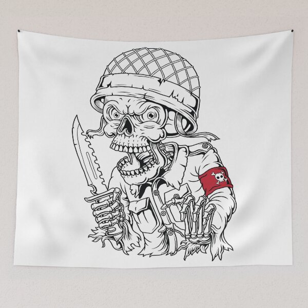 Item preview, Spooky Undead Skeleton Military Soldier Knife designed and sold by ozunu.