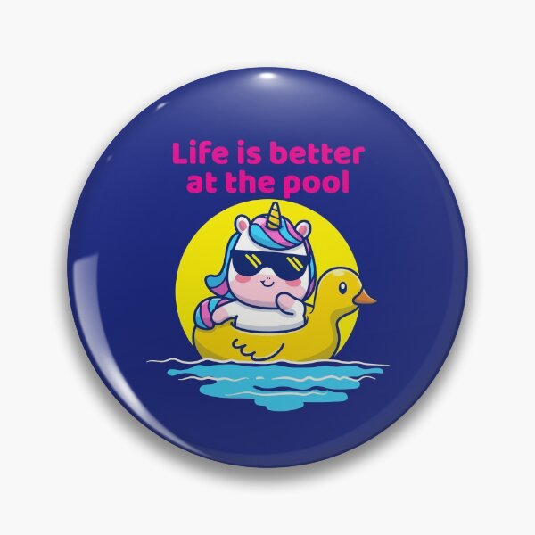Artikelvorschau, Einhorn-Poolparty, Sommerferien, Life Better Pool entworfen und verkauft von Maria Garcia.