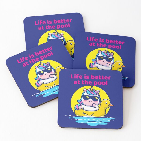 Artikelvorschau, Einhorn-Poolparty, Sommerferien, Life Better Pool entworfen und verkauft von Maria Garcia.