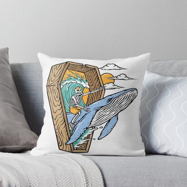 Item preview, Blue Ocean Skeleton Whale Surfboard Surfing designed and sold by ozunu.