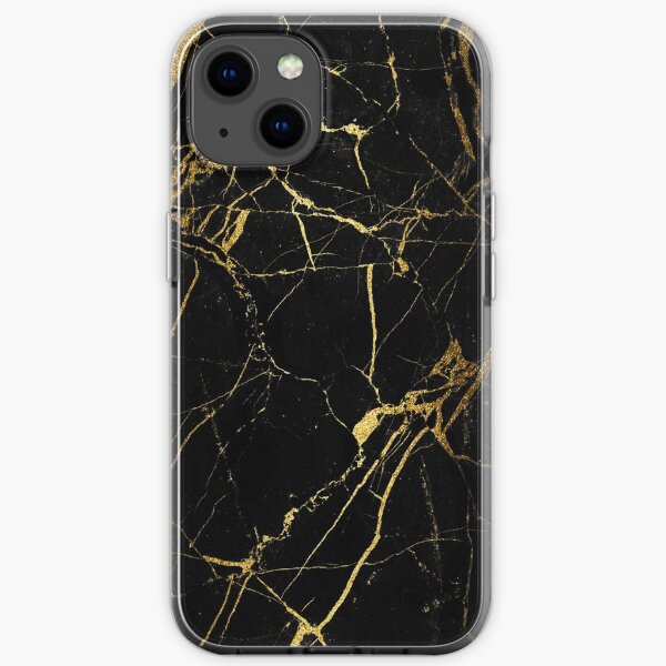 Coque iPhone en marbre noir et or Coque souple iPhone