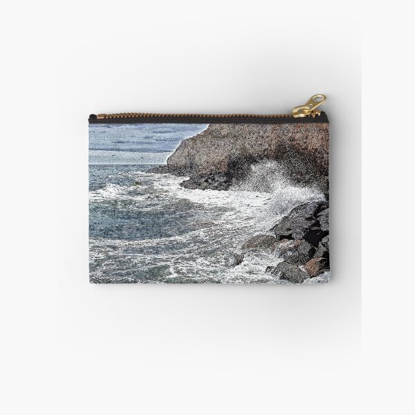 Item preview, Whitby windy waves onshore, pendrawing plus paint effects designed and sold by paulboizot.