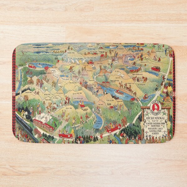 Item preview, Old Glacier National Park Map (1925) Vintage Montana Natural Reserve Atlas designed and sold by BravuraMedia.