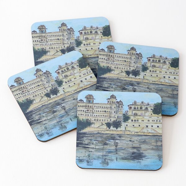Item preview, Udaipur Palace Watercolor Handmade Art, India art, Indian palaces, Buildings of India designed and sold by Planetartzine.