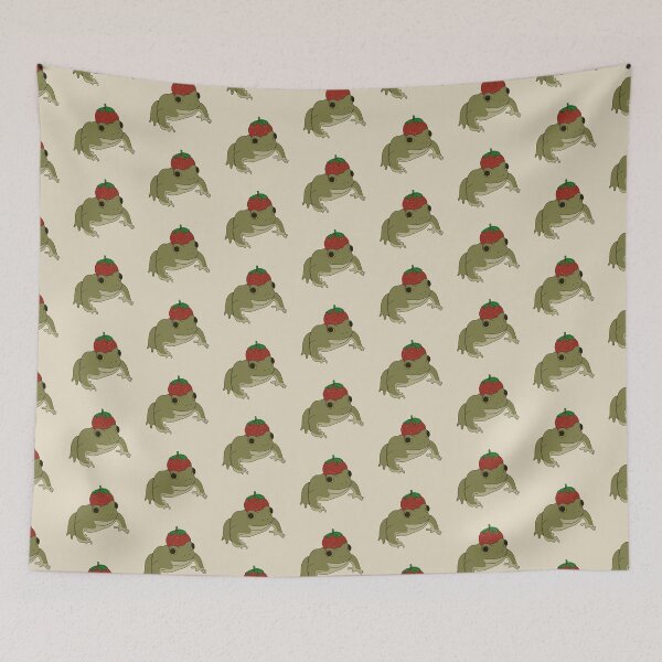 Item preview, Frog Wearing a Strawberry Hat designed and sold by Katelyn Wollschlager.