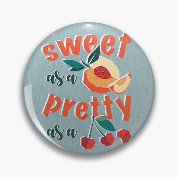 Item preview, Sweet as a peach pretty as a cherry // duck egg blue background geometric paper cut peaches and cherries designed and sold by SelmaCardoso.
