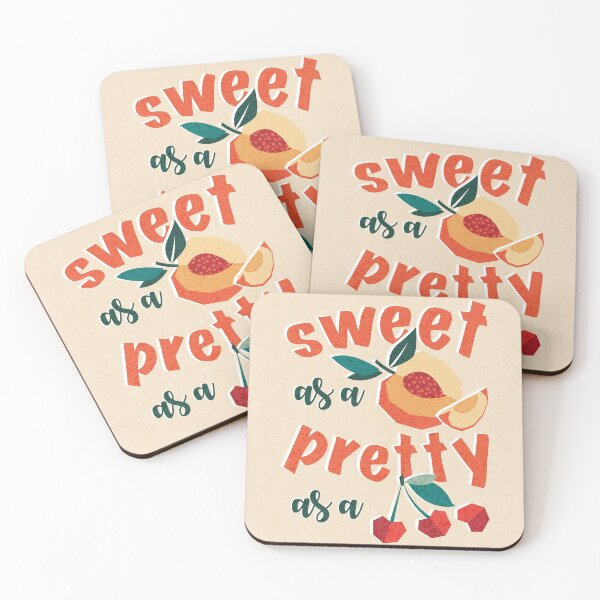 Item preview, Sweet as a peach pretty as a cherry // ivory background geometric paper cut peaches and cherries designed and sold by SelmaCardoso.