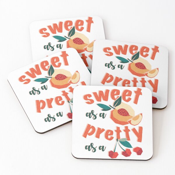 Item preview, Sweet as a peach pretty as a cherry // white background geometric paper cut peaches and cherries designed and sold by SelmaCardoso.