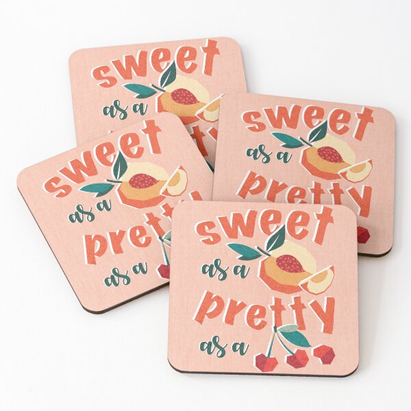 Item preview, Sweet as a peach pretty as a cherry // rose background geometric paper cut peaches and cherries designed and sold by SelmaCardoso.