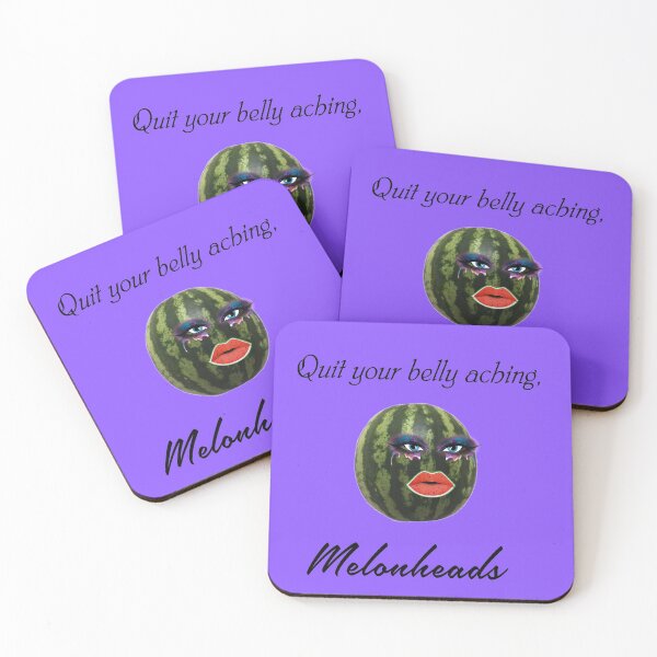 Item preview, quit your belly aching, melon heads, weird stuff, strange stuff designed and sold by FACELESS MONKEY.