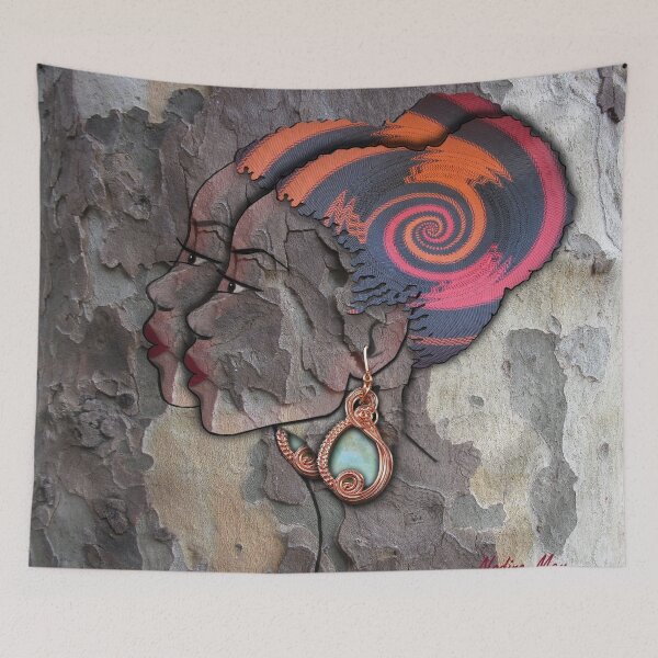 Item preview, African woman profile on Bark designed and sold by NadineMay.