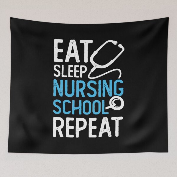 Item preview, Eat Sleep Nursing School Repeat designed and sold by Marcid95.