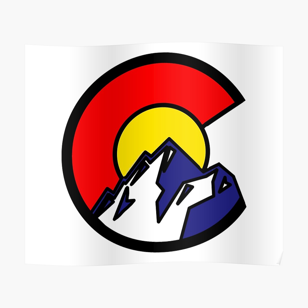 Colorado “C” Flag Mountain Sticker 3” Water Bottle Truck Decal 