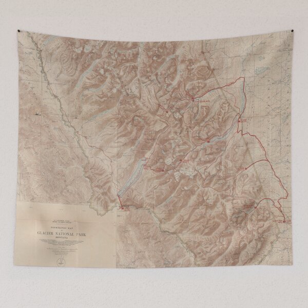 Item preview, Old Glacier National Park Map (1914) Vintage Montana Natural Reserve Atlas designed and sold by BravuraMedia.