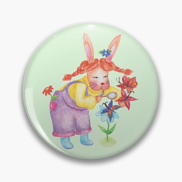 Item preview, Watercolor bunny with flowers designed and sold by KaterynaAndArt.
