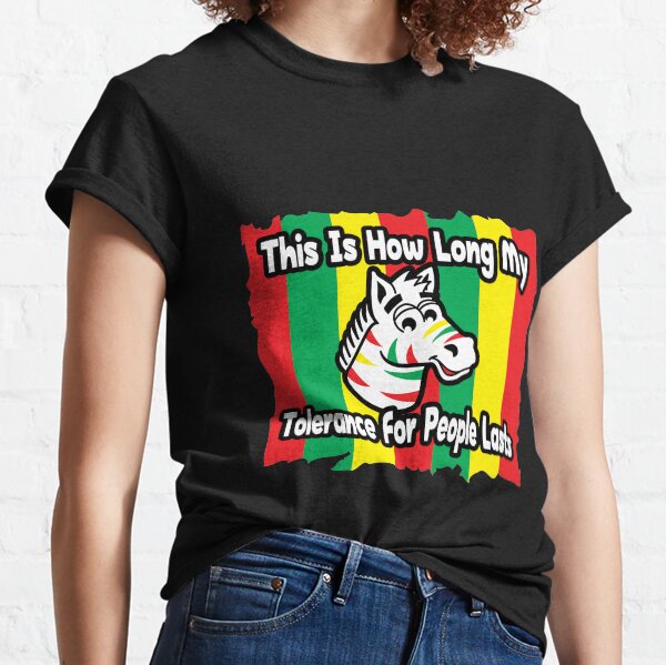 Zebra so lange hält meine Toleranz gegenüber Menschen - Zebrakopf mit Fruchtstreifengummi Classic T-Shirt