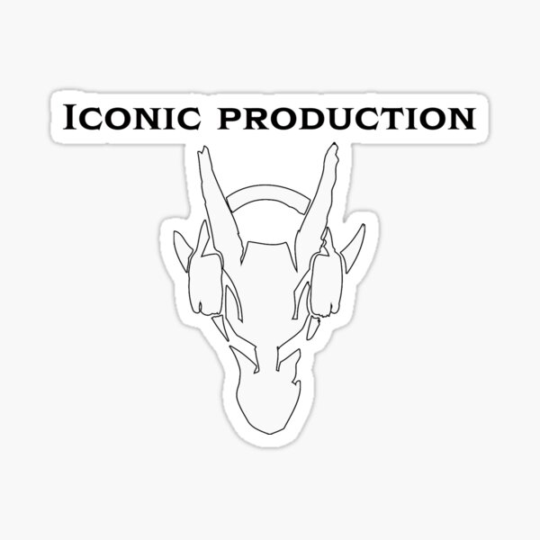 Iconic Production White Logo Sticker