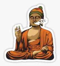 Buddha Smoking a Blunt Sticker