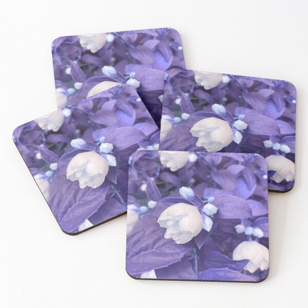 Item preview, Purple white flowers and leaves, edited photograph designed and sold by Pelikancrazy.