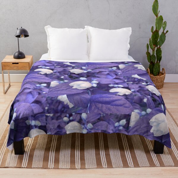 Item preview, Purple white flowers and leaves, edited photograph designed and sold by Pelikancrazy.