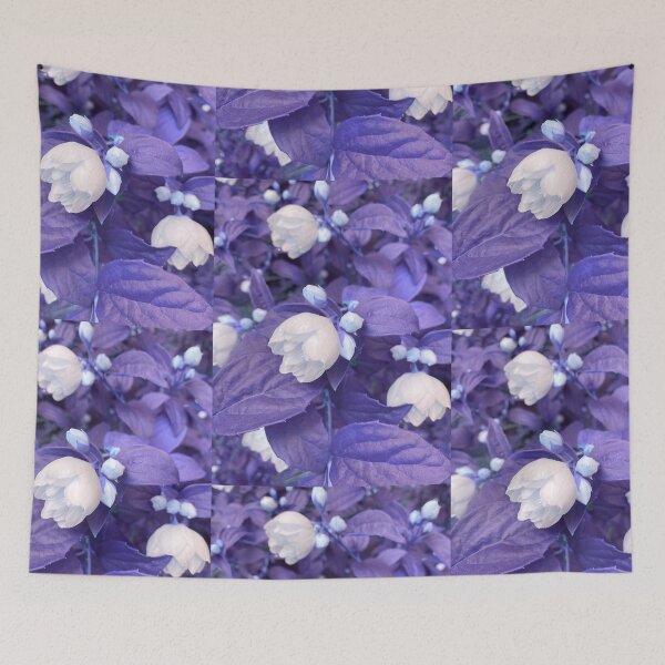Item preview, Purple white flowers and leaves, edited photograph designed and sold by Pelikancrazy.