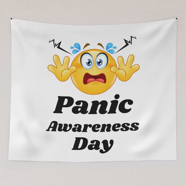 Item preview, Panic Awareness Day with emoticon and text in black designed and sold by AnnaBBS.