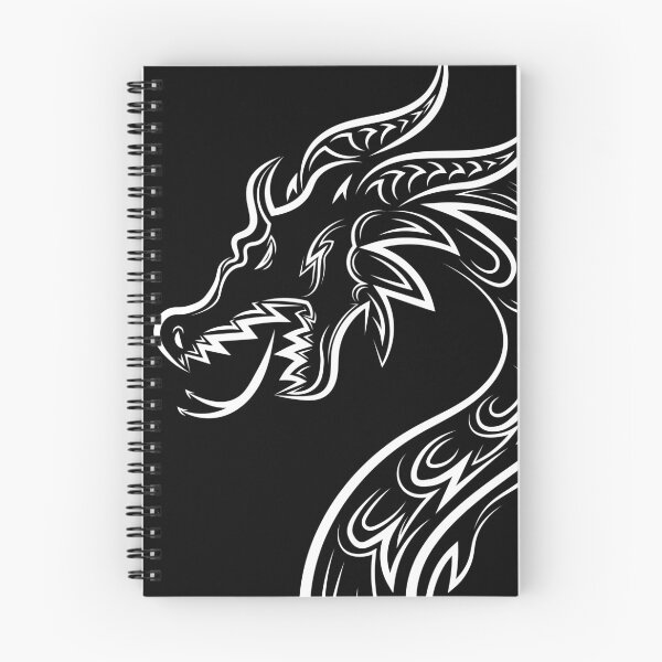 Artikelvorschau, Uralter Drachenkopf (Weiß auf Schwarz) entworfen und verkauft von 11thIdeaDesigns.