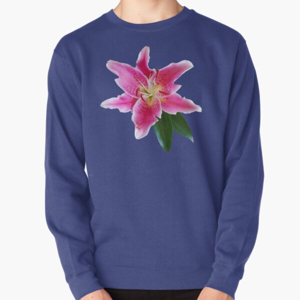 Pink Lily Flower Pullover Sweatshirt