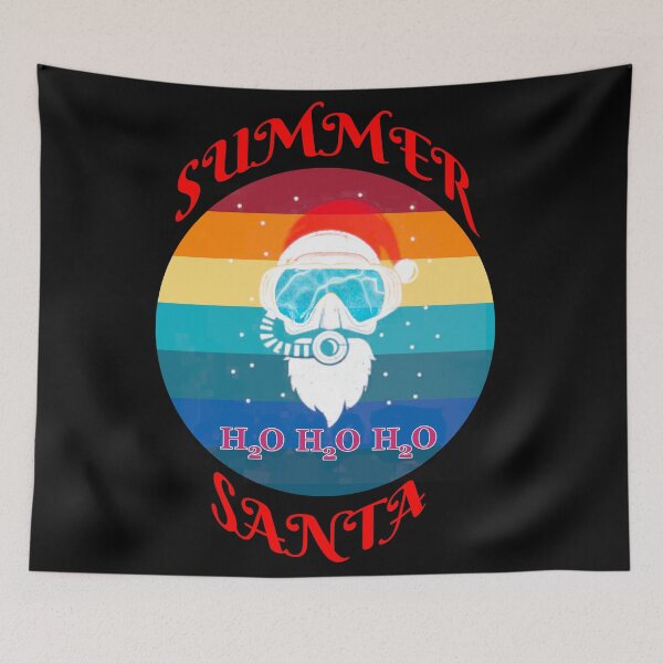 Item preview, Summer Santa Scuba Diver Black Background designed and sold by KeysTreasures.