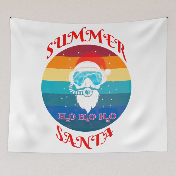 Item preview, Summer Santa Scuba Diver White Background designed and sold by KeysTreasures.