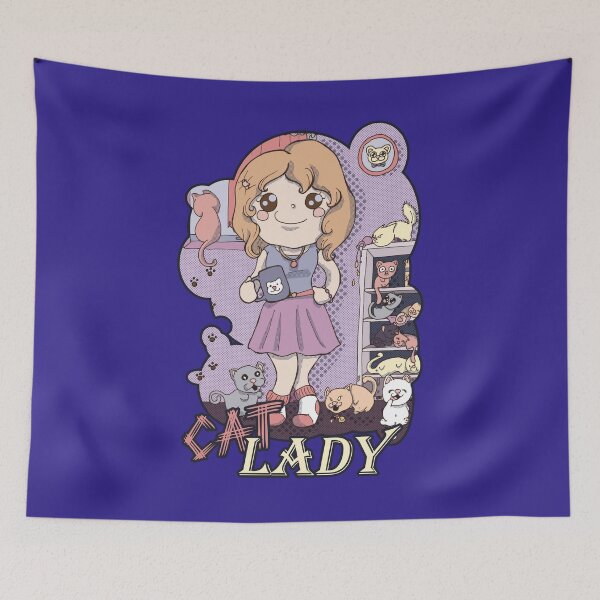 Item preview, Cat Lady (Blue) designed and sold by Sutilmente.