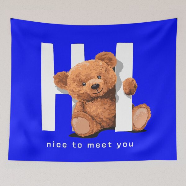 Item preview, Hello it's nice to meet you in Blue designed and sold by Golden-place.