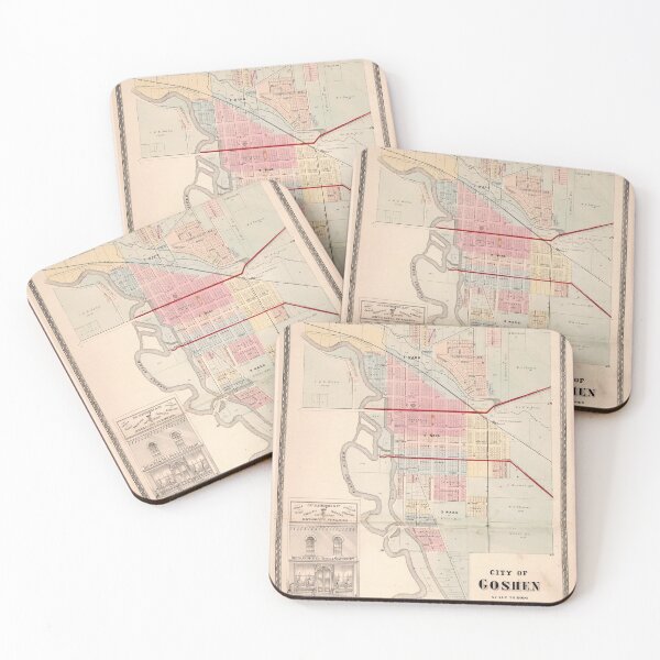 Item preview, Old Goshen IN Map (1874) Vintage Maple City Indiana Atlas designed and sold by BravuraMedia.