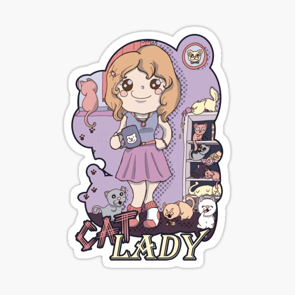 Cat Lady (Pink) Sticker
