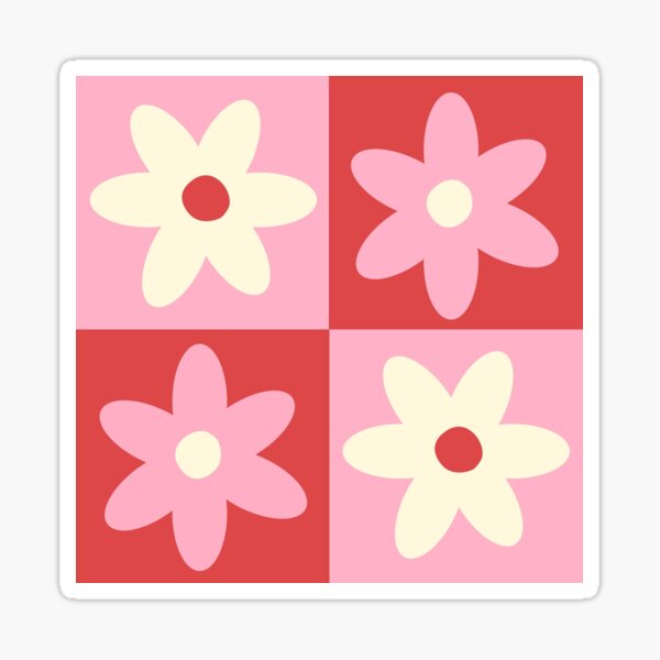 Item preview, Pink & Red Floral Checkerboard Print designed and sold by hollylynette.