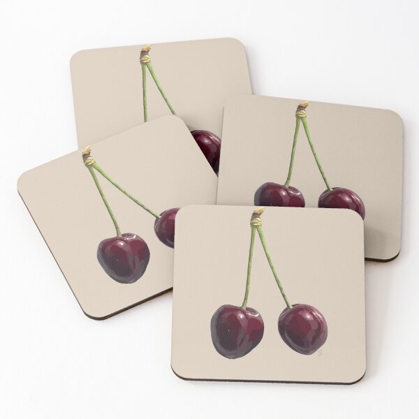 Item preview, Cherries on beige designed and sold by A-using-colors.