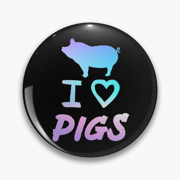 Item preview, I Love Pigs, Blue and Purple Pig  designed and sold by Mochi-Merch.