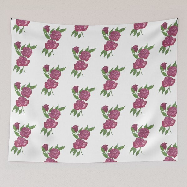 Item preview, Flora, roses, violet, dark red, gouche-acrylique, drawing, Bebicervin designed and sold by BebiCervin.