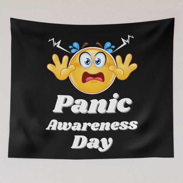 Item preview, Panic Awareness Day with emoticon and text in white designed and sold by AnnaBBS.
