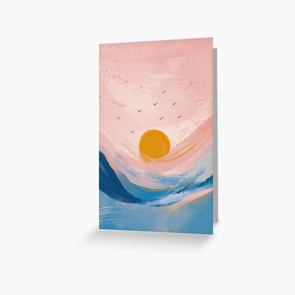 Item preview, Pink and Blue Abstract Watecolor Sunrise Over Ocean - Painted by Morgan Harper Nichols designed and sold by morgansgoods.