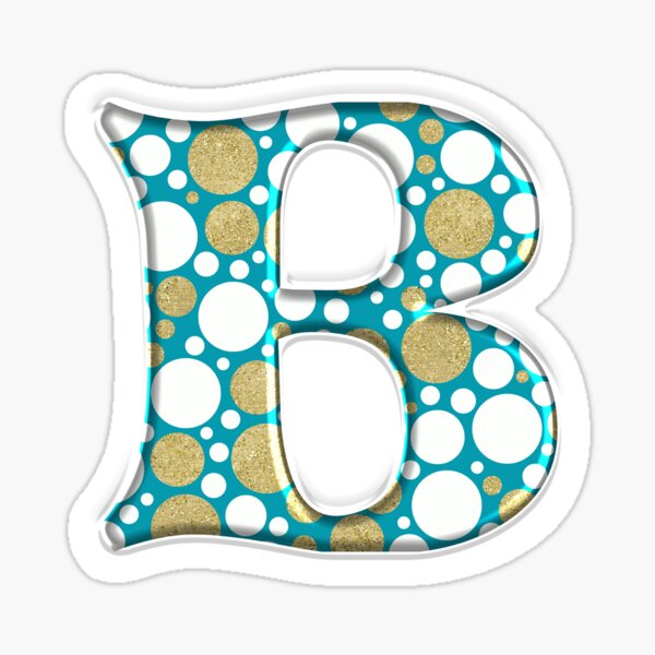 "Gold Polka Dot Letter B Monogram" Sticker For Sale By KeeganCreations ...