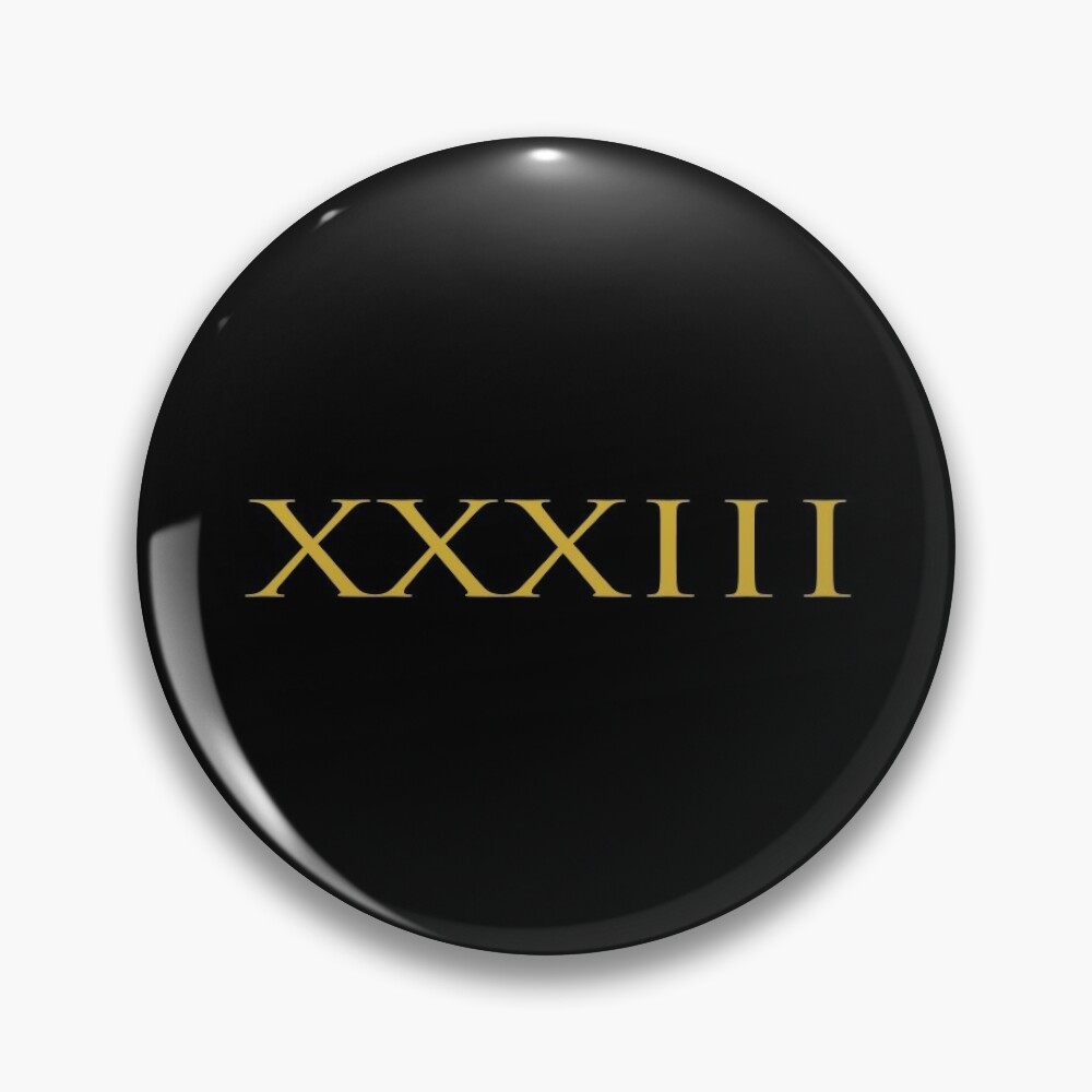 Number 45 Roman Numeral LV Black and White Pin for Sale by nocap82