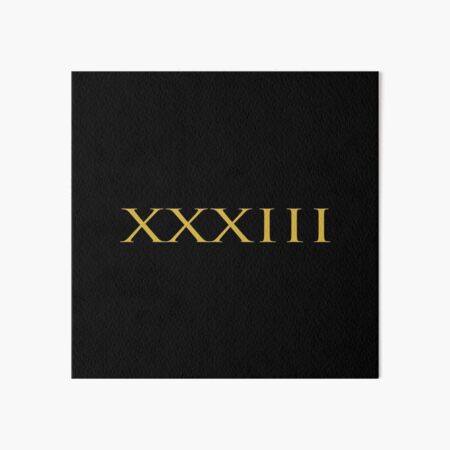 "Number 33 Roman Numeral XXXIII Gold" Art Board Print for Sale by