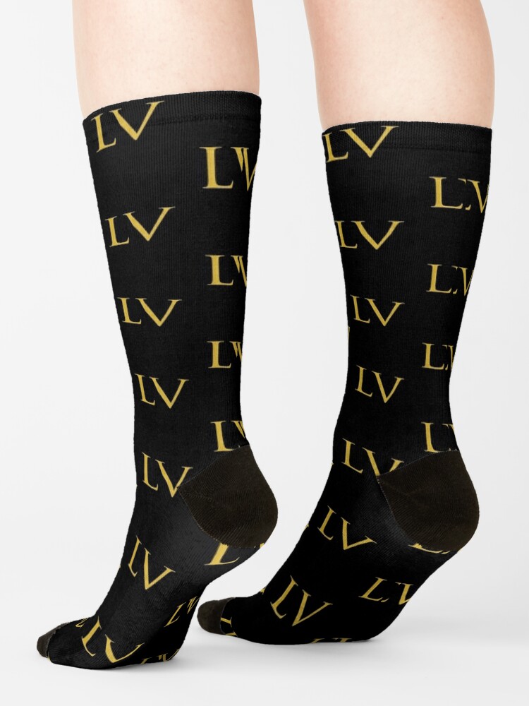 Number 55 Roman Numeral LV Gold | Socks