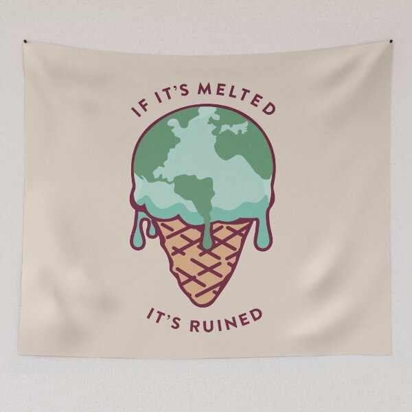 Item preview, "If it's melted, it's ruined" climate change ice cream designed and sold by TrueType.